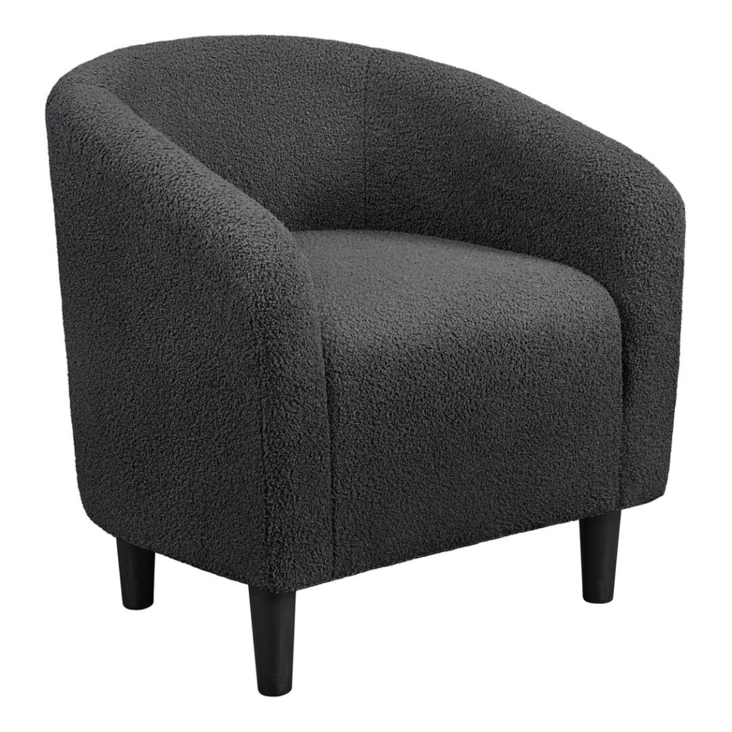 Dark Grey Seat Bouclé Conference Tub Chair