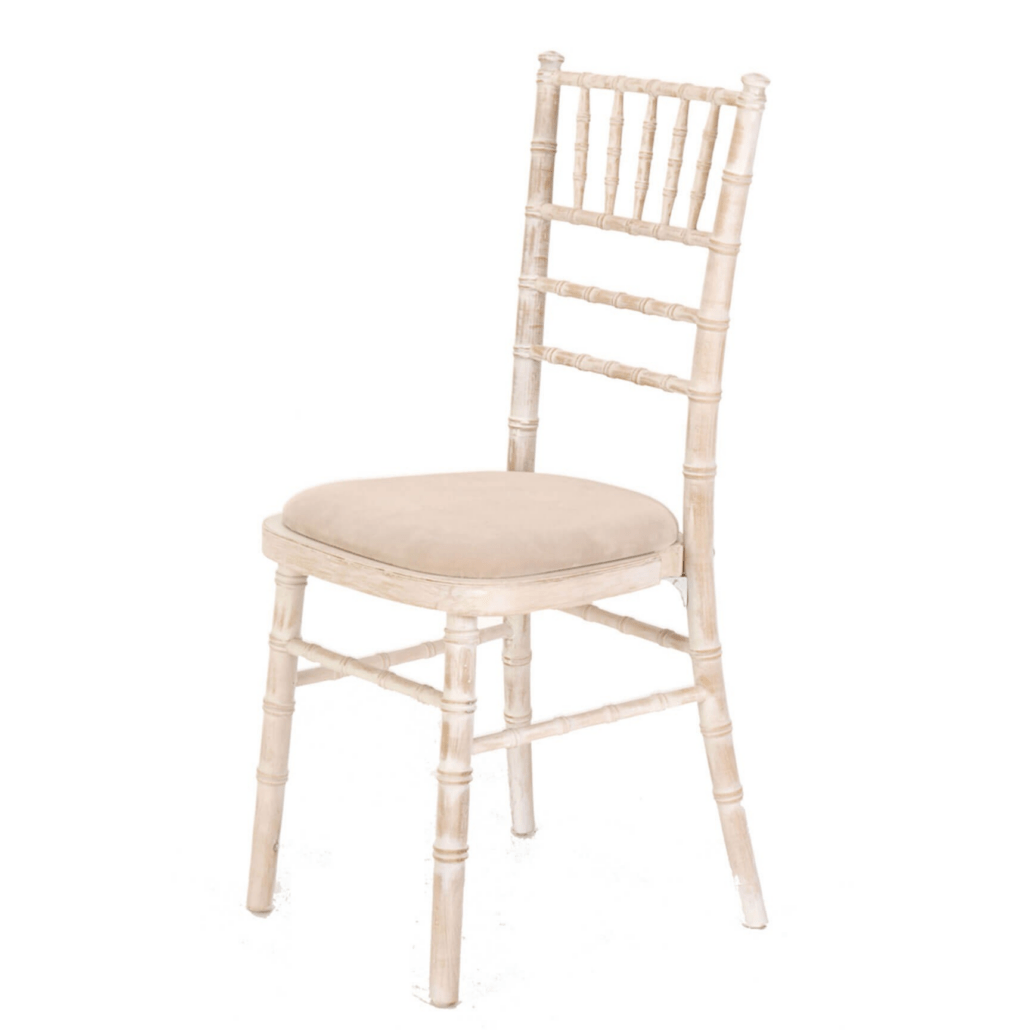 Limewash Chiavari Banqueting Chair and Seat pad