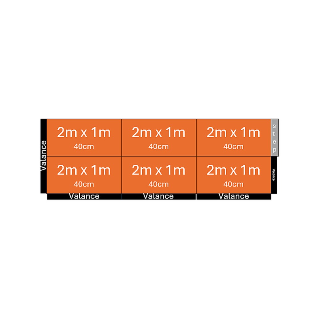 6m x 2m Stage (Complete Stage - with step and valance)