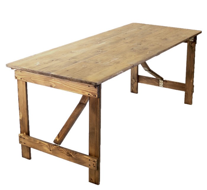 6ft x 2ft 3" Rustic Wooden Trestle Table (72" x 27")