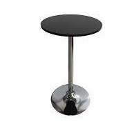 Black Poseur Table with Wooden Top